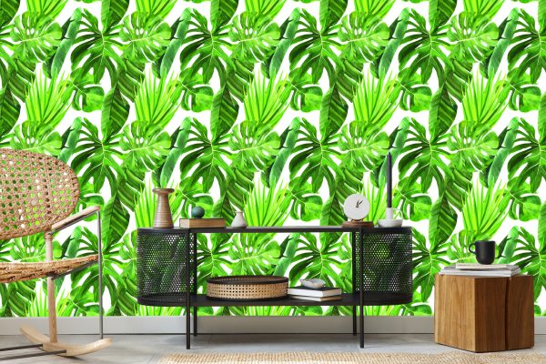 Behang Groene Monstera-Bladeren - Afbeelding 5