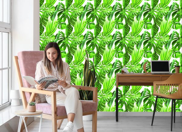 Behang Groene Monstera-Bladeren - Afbeelding 7
