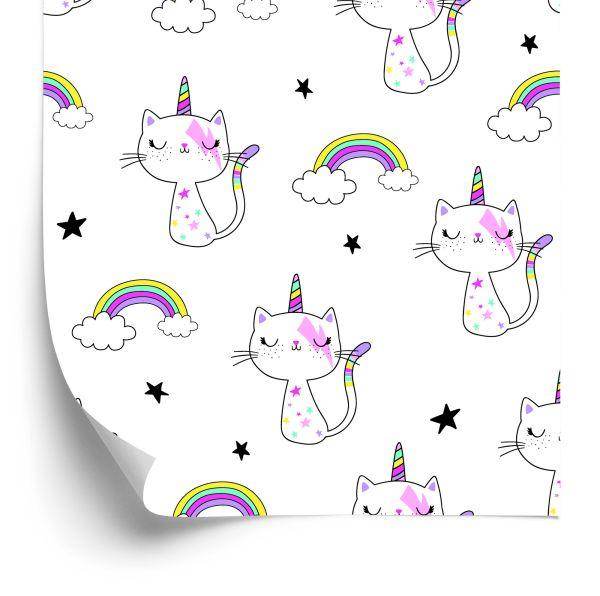 Behang Voor Kinderen - Kleine Kleurrijke Katten