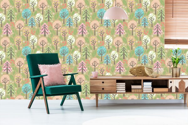 Behang Groene Kleurrijke Planten Kinderkamer - Afbeelding 6