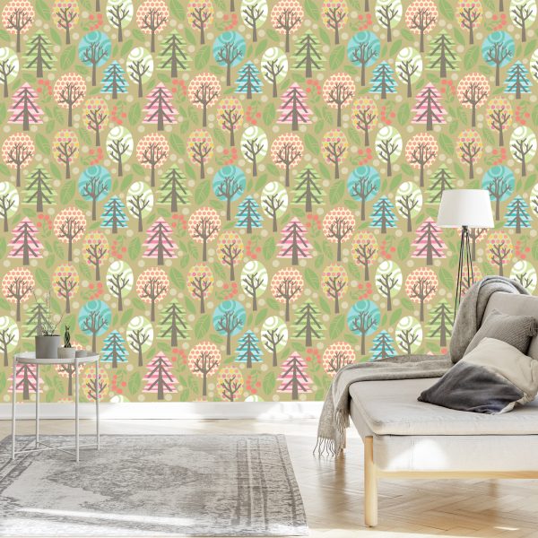 Behang Groene Kleurrijke Planten Kinderkamer - Afbeelding 3
