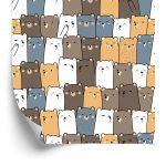 Behang Kleurrijke Dierenteddyberen
