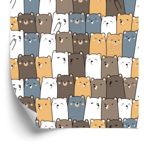Behang Kleurrijke Dierenteddyberen