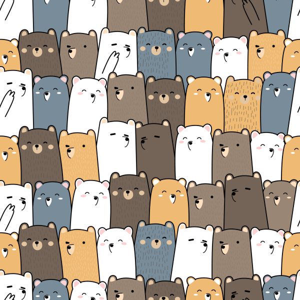 Behang Kleurrijke Dierenteddyberen - Afbeelding 2