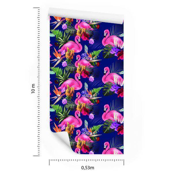 Behang Voor Woonkamervogels, Flamingo's, Bloemen, Planten - Afbeelding 8