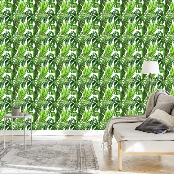 Behang Groene Palmbladeren - Afbeelding 3