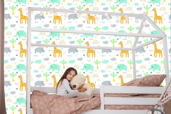 Behang Voor Meisje, Dieren, Palm, Regenboog - Afbeelding 7