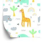 Behang Voor Meisje, Dieren, Palm, Regenboog
