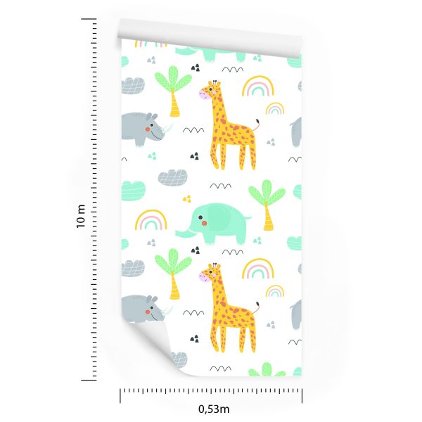 Behang Voor Meisje, Dieren, Palm, Regenboog - Afbeelding 8