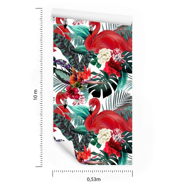 Behang Bloemen, Planten, Flamingo's - Afbeelding 8
