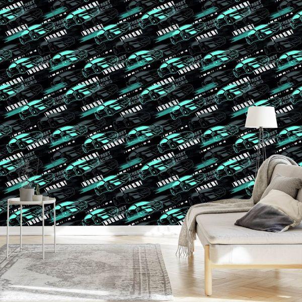 Behang Graffiti Met Auto's - Afbeelding 3