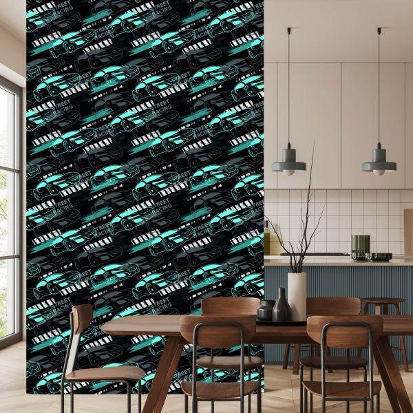Behang Graffiti Met Auto's - Afbeelding 4