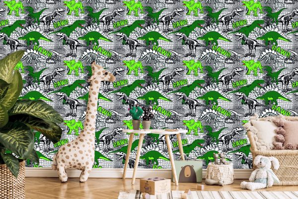 Behang Dinosaurussen Dieren Voor De Jeugdkamer - Afbeelding 5