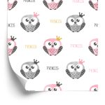 Behang Pastelkleurige Uilen