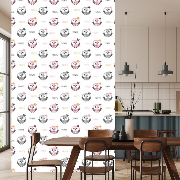 Behang Pastelkleurige Uilen - Afbeelding 4