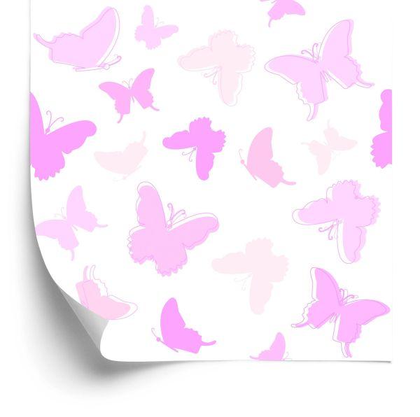 Behang Voor Kinderen - Roze Vlinders