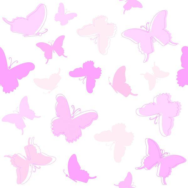 Behang Voor Kinderen - Roze Vlinders - Afbeelding 2