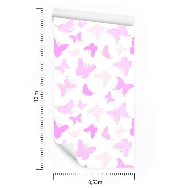 Behang Voor Kinderen - Roze Vlinders - Afbeelding 8