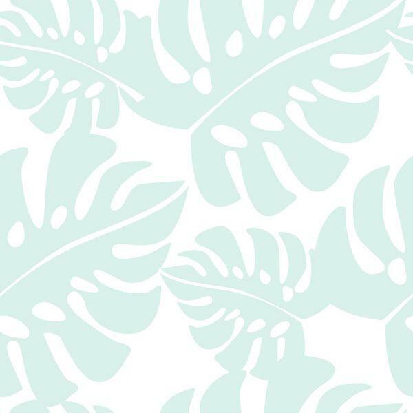 Behang Tropische Bladeren In Pastelgroen - Afbeelding 2
