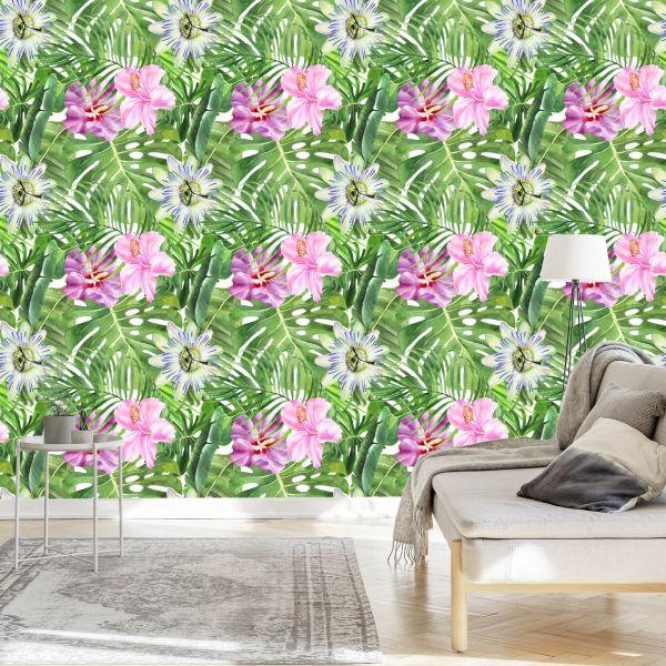 Behang Veelkleurige Bloemen - Afbeelding 3
