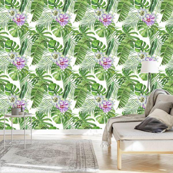 Behang Exotische Bladeren - Afbeelding 3