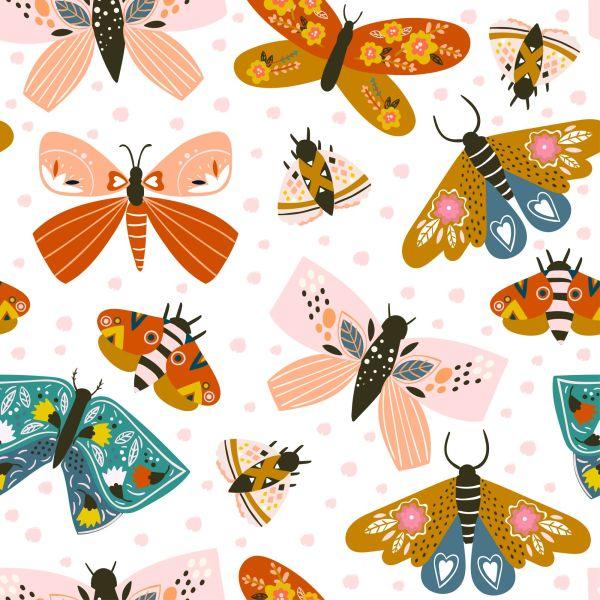 Behang Voor Kinderen - Vlinders Met Patroon - Afbeelding 2