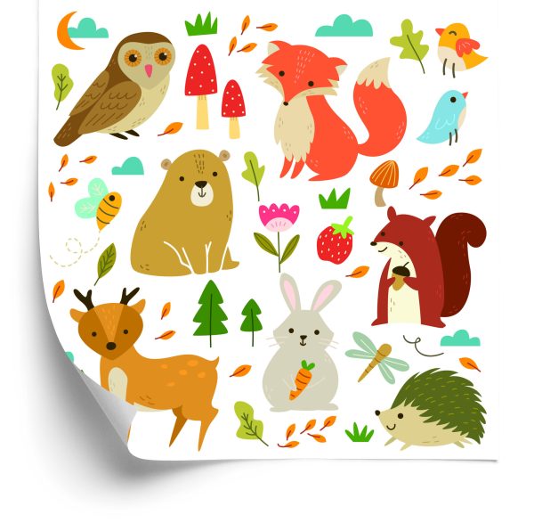 Behang Voor Kinderen - Bosdieren
