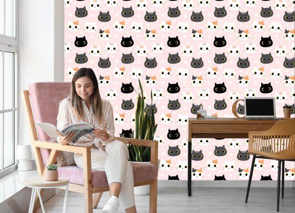 Behang Voor Kinderen - Kittens En Harten - Afbeelding 7