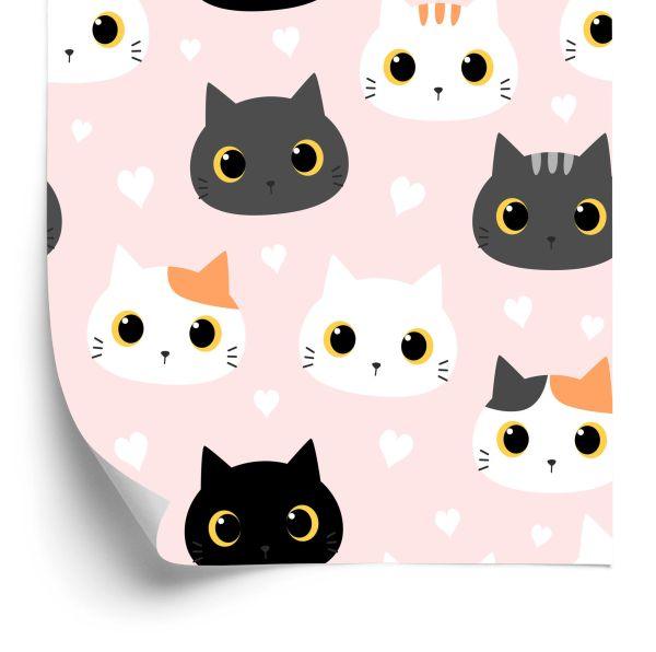 Behang Voor Kinderen - Kittens En Harten
