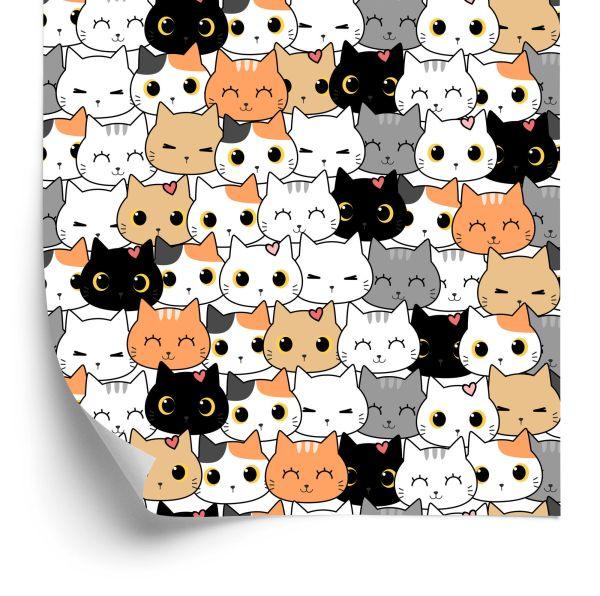 Behang Voor Kinderen - Kleine Kleurrijke Katten