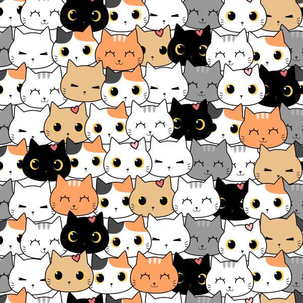 Behang Voor Kinderen - Kleine Kleurrijke Katten - Afbeelding 2