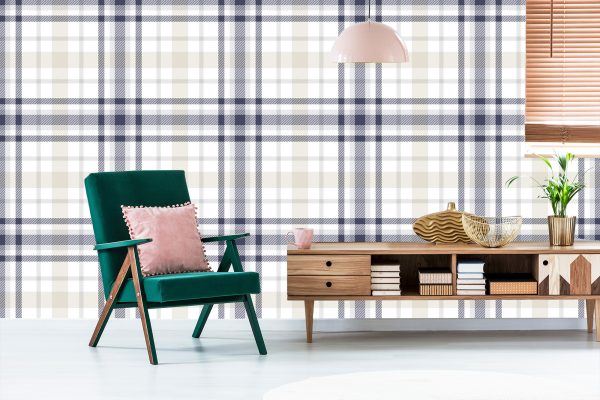 Behang Geometrische Plaid Voor Woonkamer Slaapkamer - Afbeelding 6