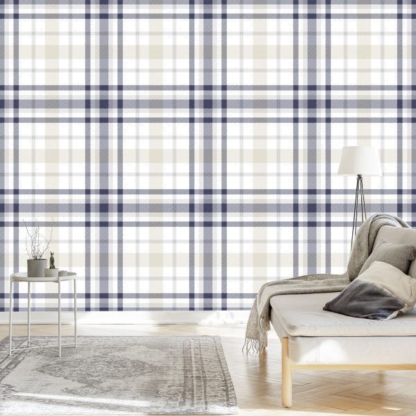 Behang Geometrische Plaid Voor Woonkamer Slaapkamer - Afbeelding 3