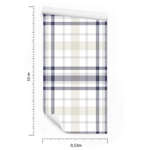 Behang Geometrische Plaid Voor Woonkamer Slaapkamer - Afbeelding 8