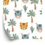 Behang Voor Jongen, Dieren, Palm, Cactussen, Groen