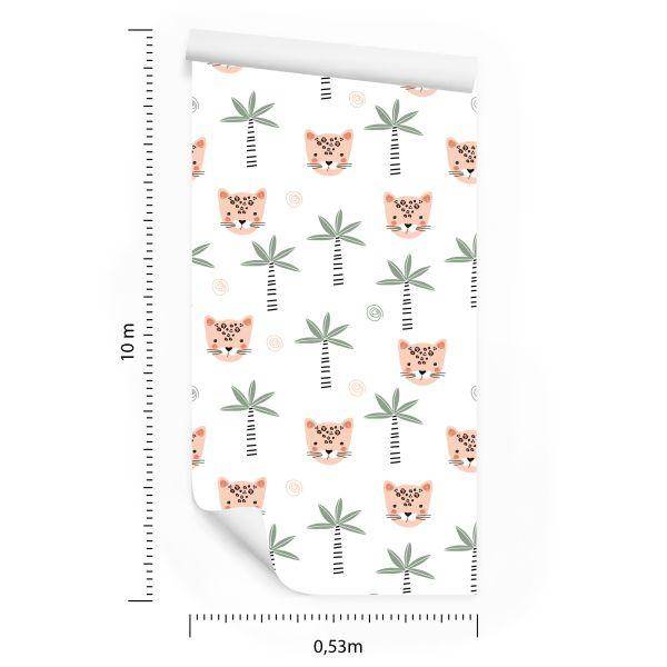 Behang Voor Meisjes, Wilde Dieren, Katten, Palmbomen - Afbeelding 8