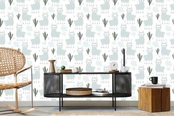 Behang De Lama Plant Wolken Voor De Babykamer - Afbeelding 5