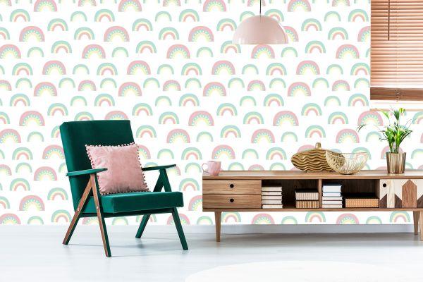 Behang Pastelkleurige Regenboog - Afbeelding 6