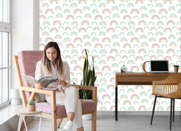Behang Pastelkleurige Regenboog - Afbeelding 7