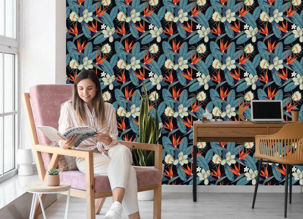 Behang Kleurrijke Hemelse Bloemen - Afbeelding 7