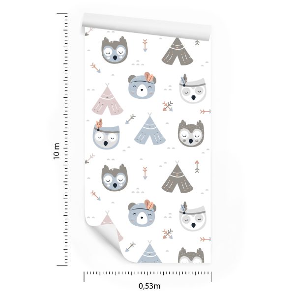 Behang Indianen Dieren - Afbeelding 8