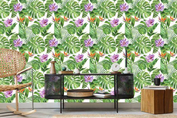 Behang Prachtige Exotische Bloemen - Afbeelding 5