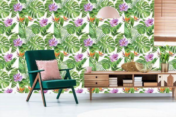 Behang Prachtige Exotische Bloemen - Afbeelding 6