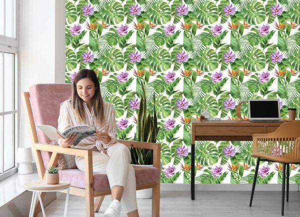 Behang Prachtige Exotische Bloemen - Afbeelding 7