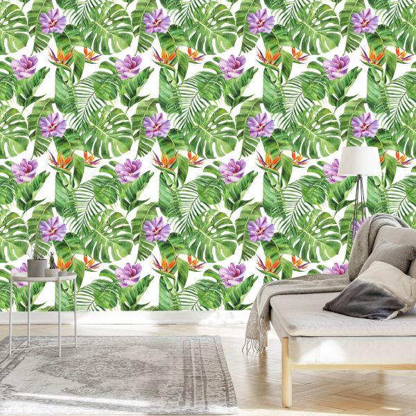 Behang Prachtige Exotische Bloemen - Afbeelding 3