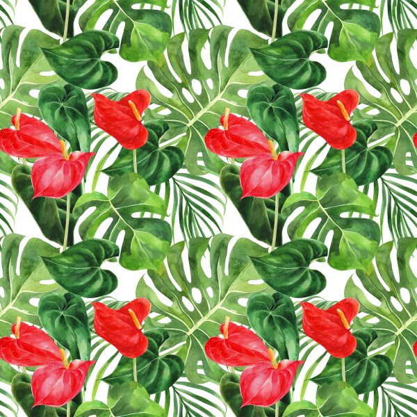 Behang Rode Bloemen - Afbeelding 2