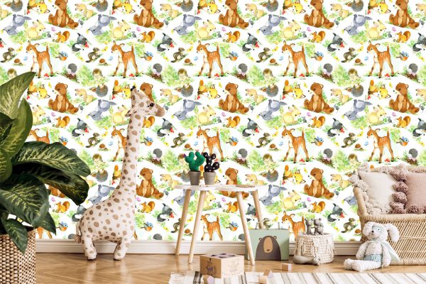 Behang Sprookjesachtige Bosdieren Voor Kinderen - Afbeelding 5