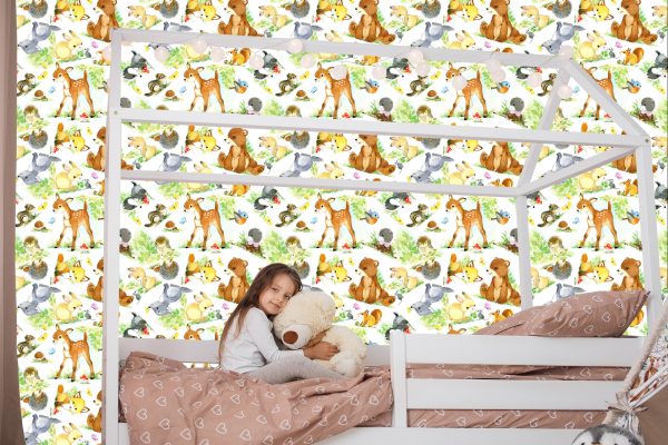Behang Sprookjesachtige Bosdieren Voor Kinderen - Afbeelding 7