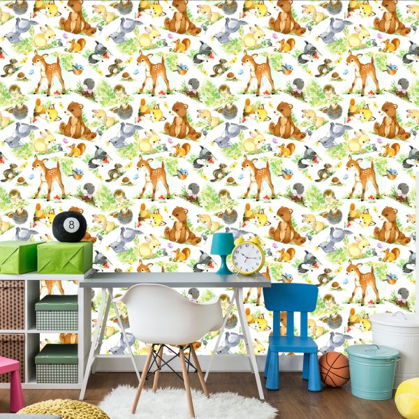 Behang Sprookjesachtige Bosdieren Voor Kinderen - Afbeelding 4
