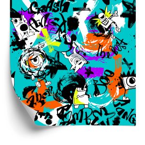 Behang Kleurrijke Graffitimonsters
